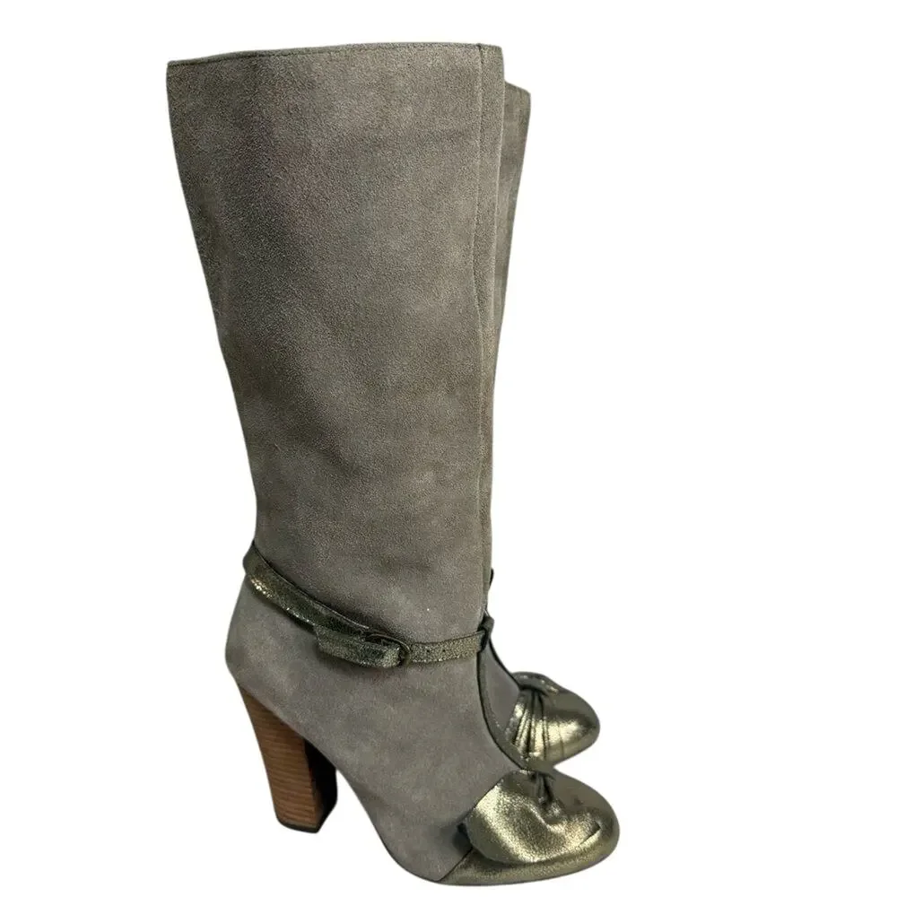 Joyfolie Women’s Boots sz 7 Leather Suede Knee High Victorian Dainty #K476